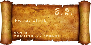 Bovics Ulrik névjegykártya